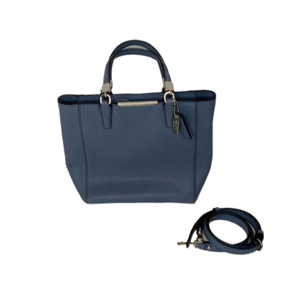 Handbag Designer By Coach Size: Medium Blue Purse Tote